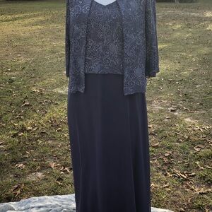 Classy Alex Evening Purplish With Sparkles S Med. Long Gown With Jacket